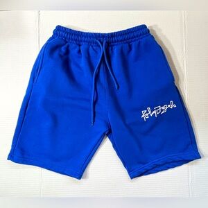 Palm Angels Sweat Shorts Boys XL Royal‎ Blue Logo Print Track Shorts Designer